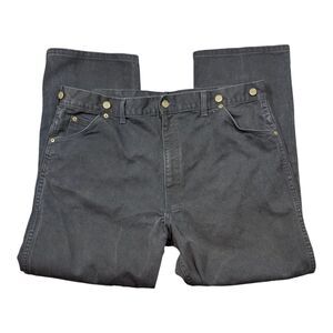 Key USA Vintage Men's Straight Leg Black Denim Jeans w/Suspender Buttons 42X30